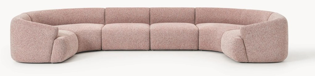 Sofá de canto comprido modular XL em bouclé Sofia