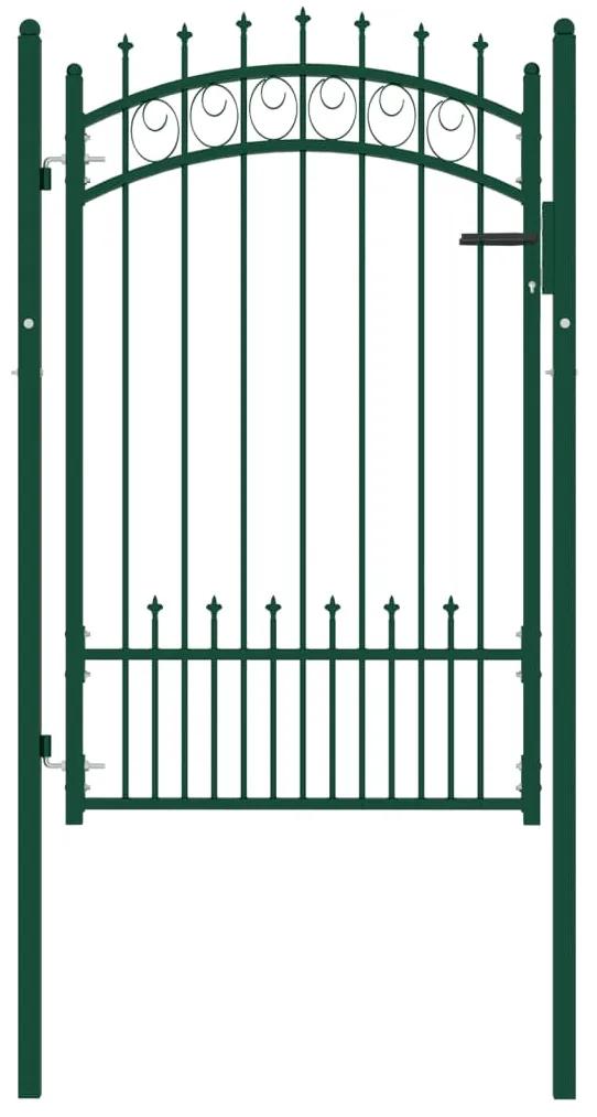 146385 vidaXL Portão para cerca com espetos 100x150 cm aço verde