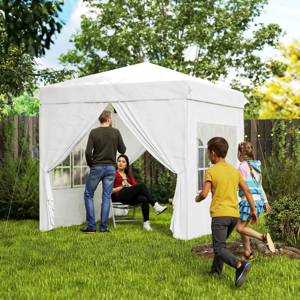 Tenda Dobrável Pop-Up Tenda 248x248x270 cm com 4 Paredes Laterais Anti