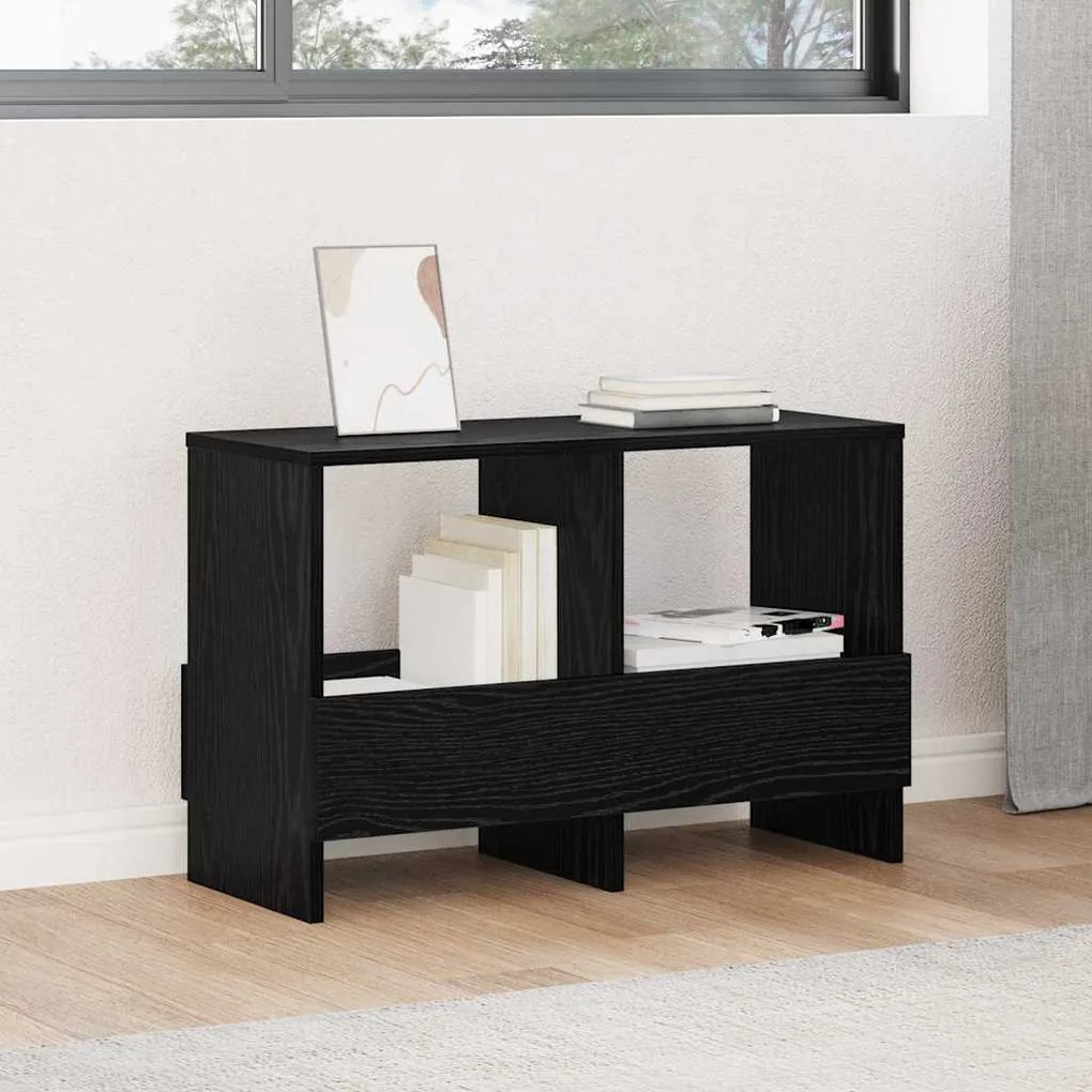 vidaXL Estante de Revistas Carvalho Preto 68,5 x 30 x 45 cm