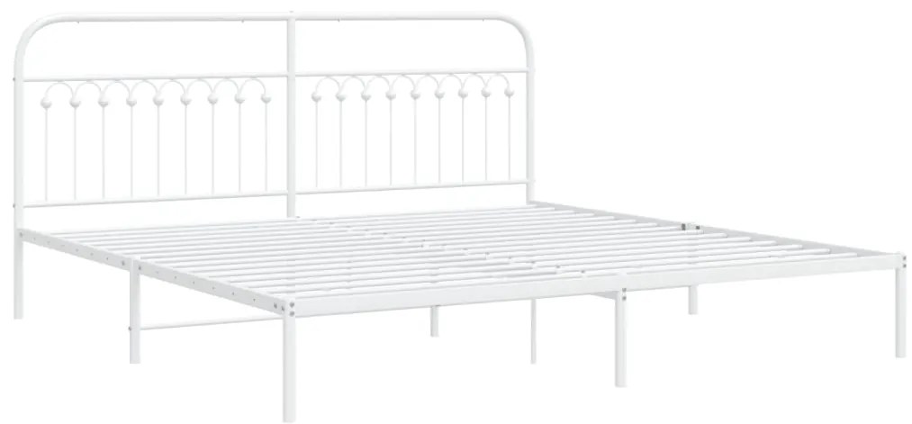 Estrutura de cama com cabeceira 200x200 cm metal branco