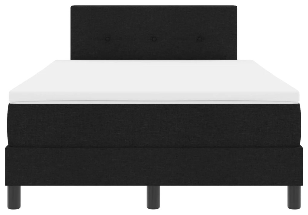 Cama Box Spring com Colchão e LED Preto 120x190 cm Tecido