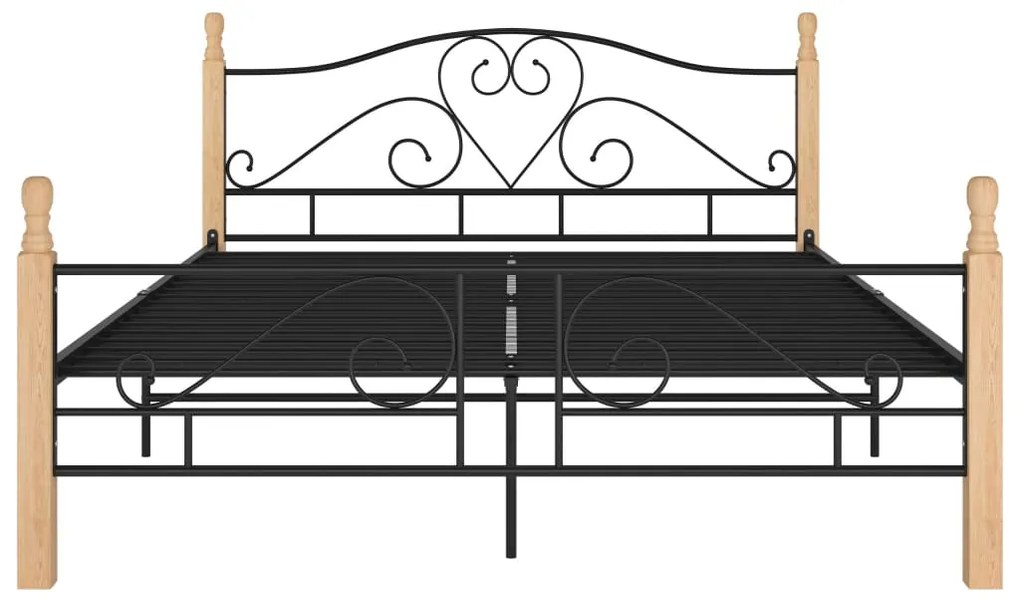 Estrutura cama c/ cabeceira sem colchão 140x200 cm metal preto