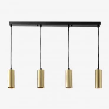 Lâmpada De Teto Suspensa Em Ferro Com 4 Pontos De Luz Baysal Dourado - Sklum