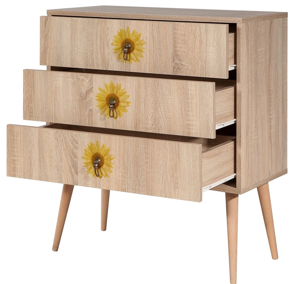 Cômoda City Trio – Multicolor – 80 cm x 89 cm x 40 cm