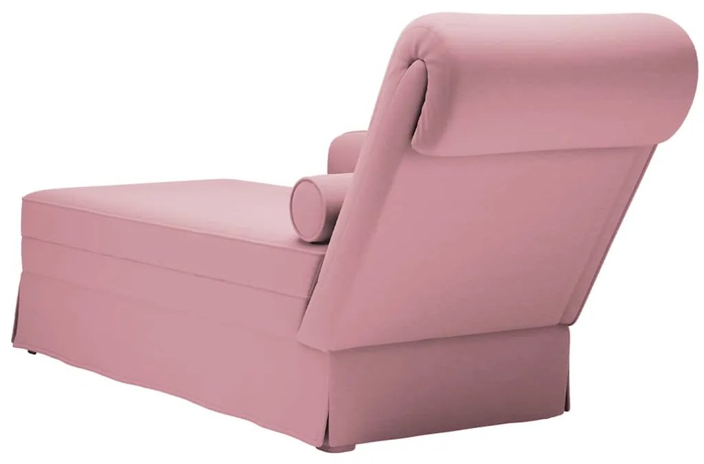 Chaise lounge c/ reforço/apoio de braços direito veludo rosa