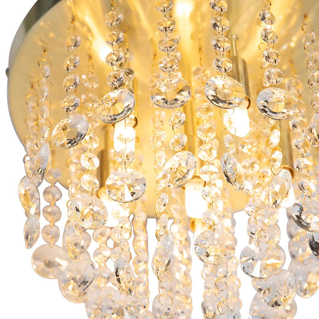 Candeeiro de teto clássico dourado com vidro - Medusa Art Deco,Clássico / Antigo