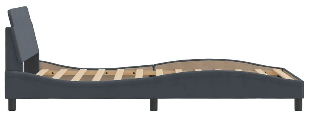 Estrutura de cama sem colchão 100x200 cm veludo cinzento-escuro