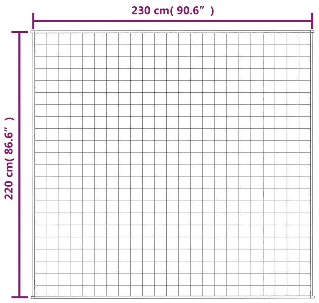 Manta pesada 11 kg 220x230 cm tecido cinzento