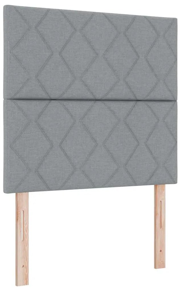 Cama Box com Colchão e Luz LED , Cinza Claro, 90 x 190 cm, Tecido