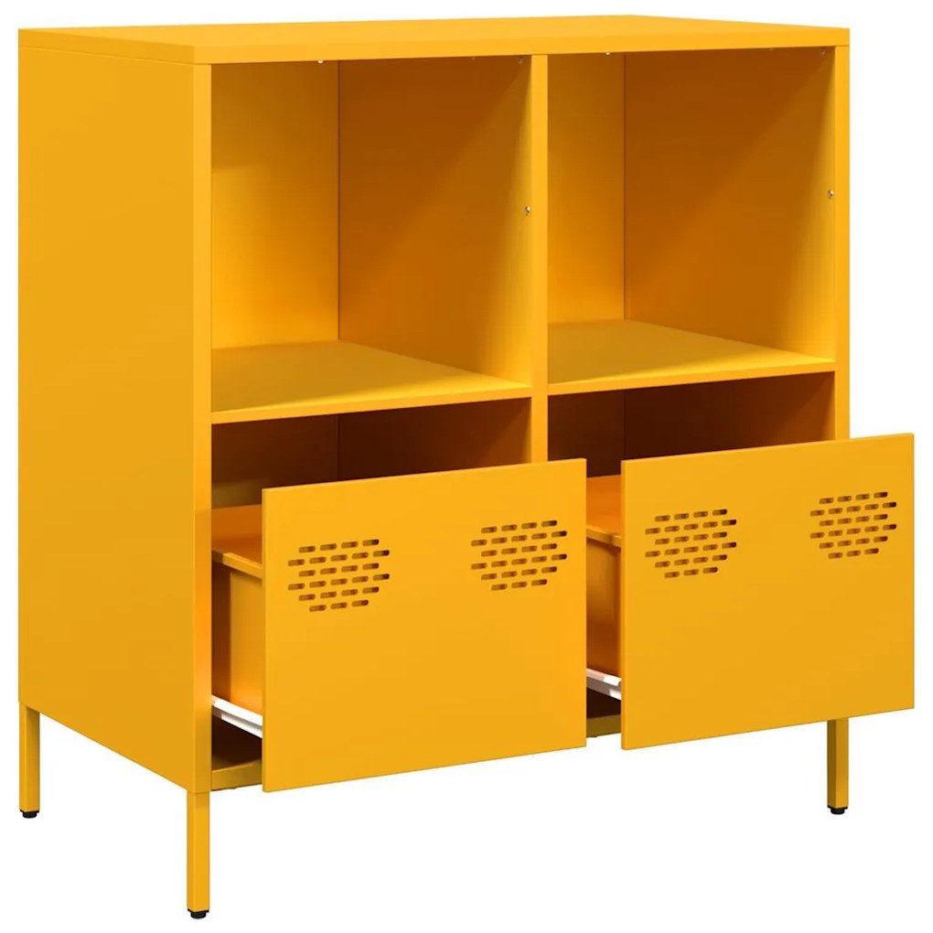 Aparador 68x39x73,5 cm aço laminado a frio amarelo mostarda