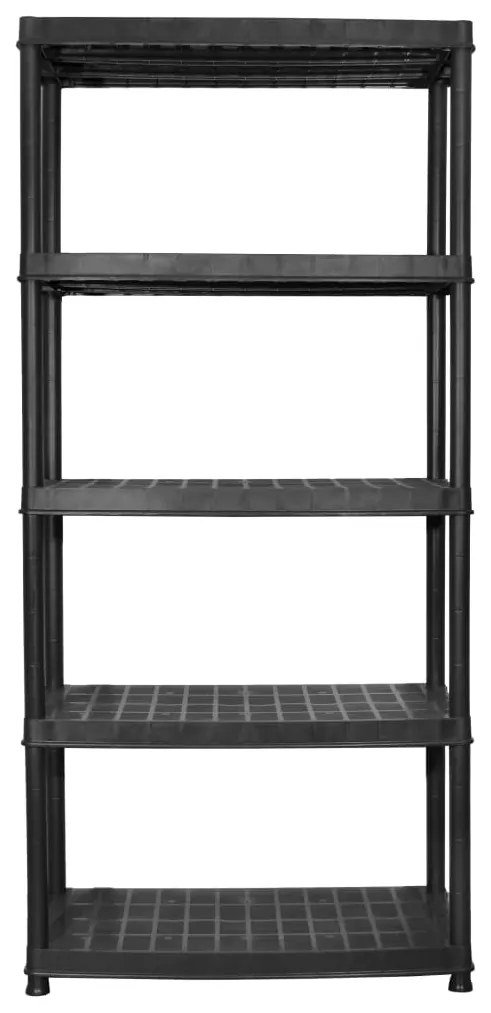 Unidade com 5 prateleiras 91,5x45,7x185 cm plástico preto