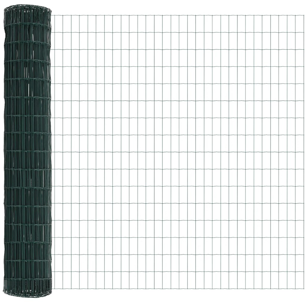 Cerca Euro com 7 Postes Flangeados 1.5x10 m Aço Galvanizado
