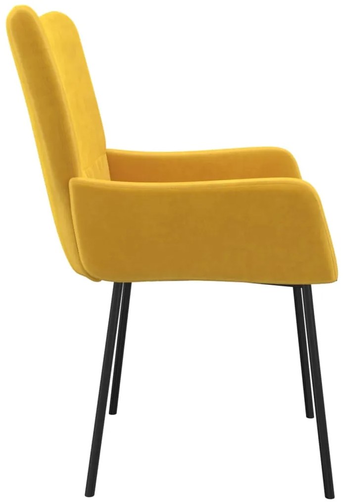Cadeiras de jantar 2 pcs veludo amarelo
