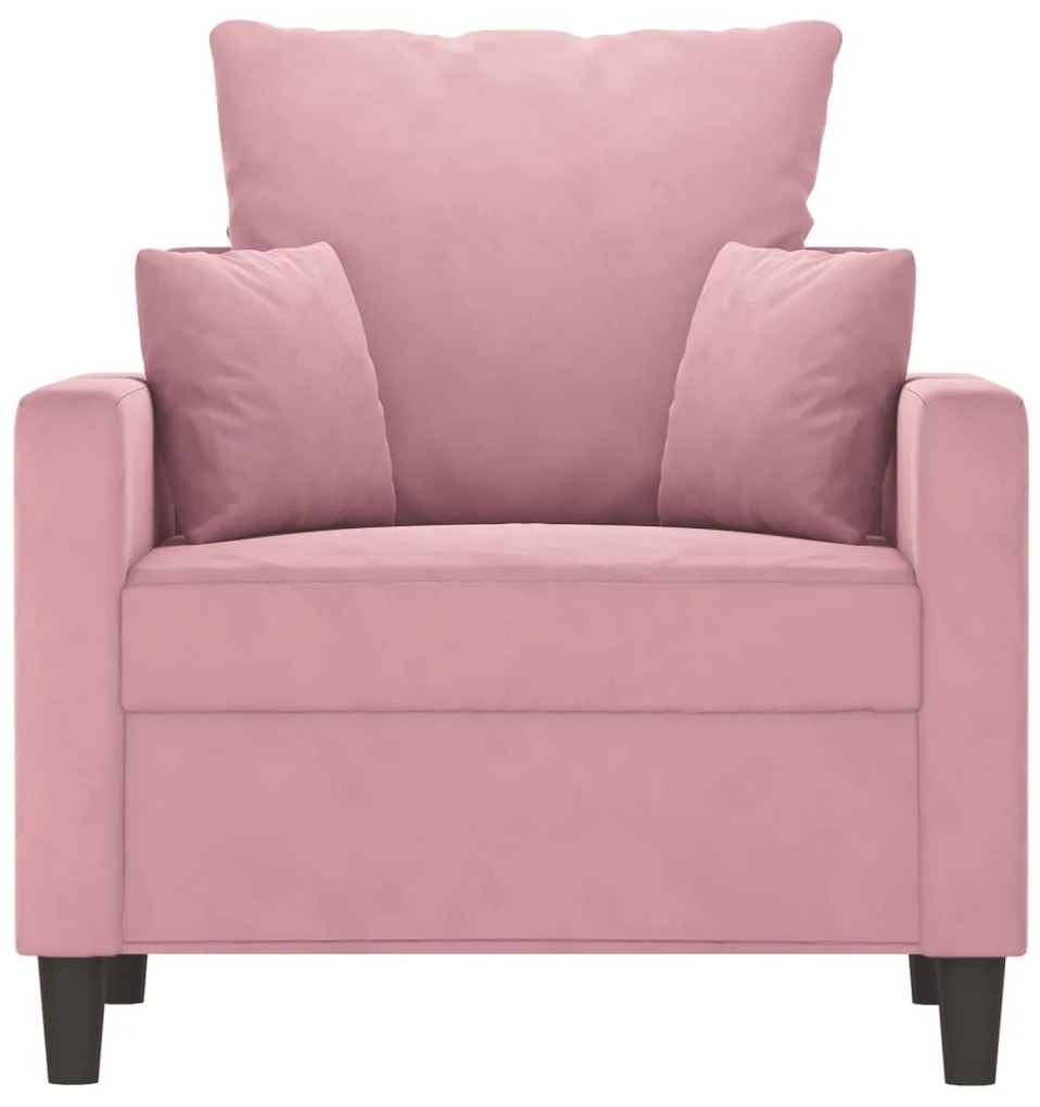 Poltrona 60 cm veludo rosa