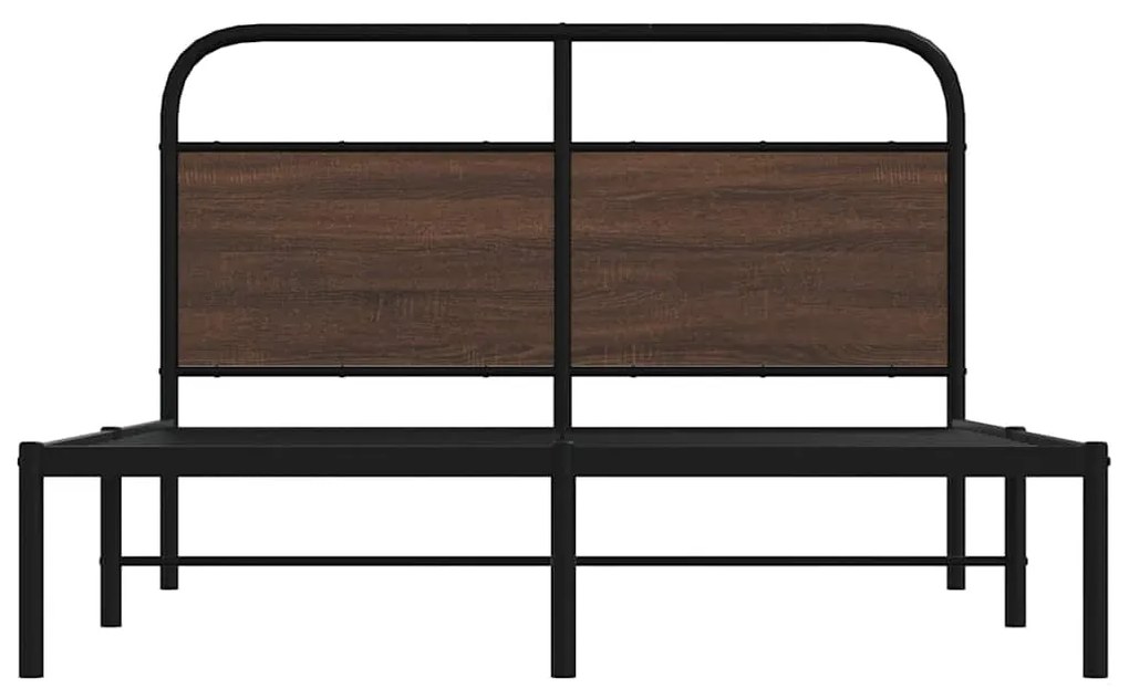 Estrutura cama s/ colchão derivados madeira carvalho castanho