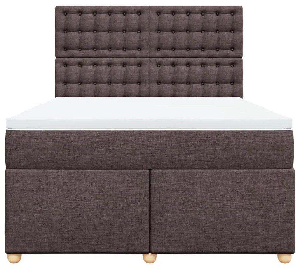 Cama com molas/colchão 140x200 cm tecido castanho-escuro