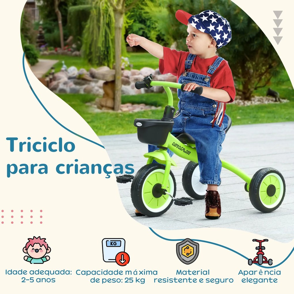 AIYAPLAY Triciclo para Crianças de 2 a 5 anos Triciclo Infantil com As