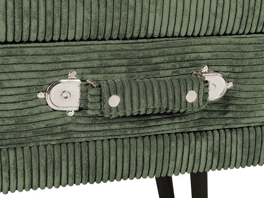 Mesa de cabeceira com 1 gaveta em bombazine verde EUROSTAR Beliani