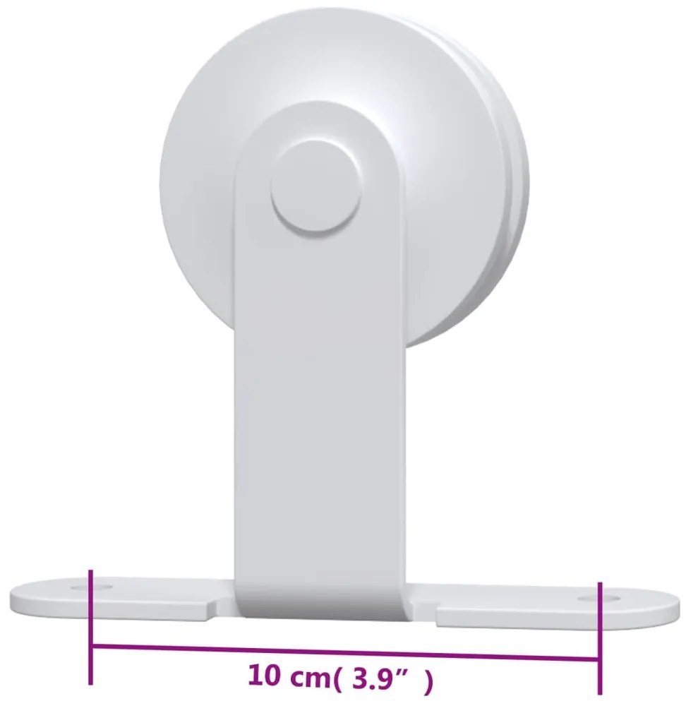 Kit de ferragens para porta deslizante 200 cm aço branco