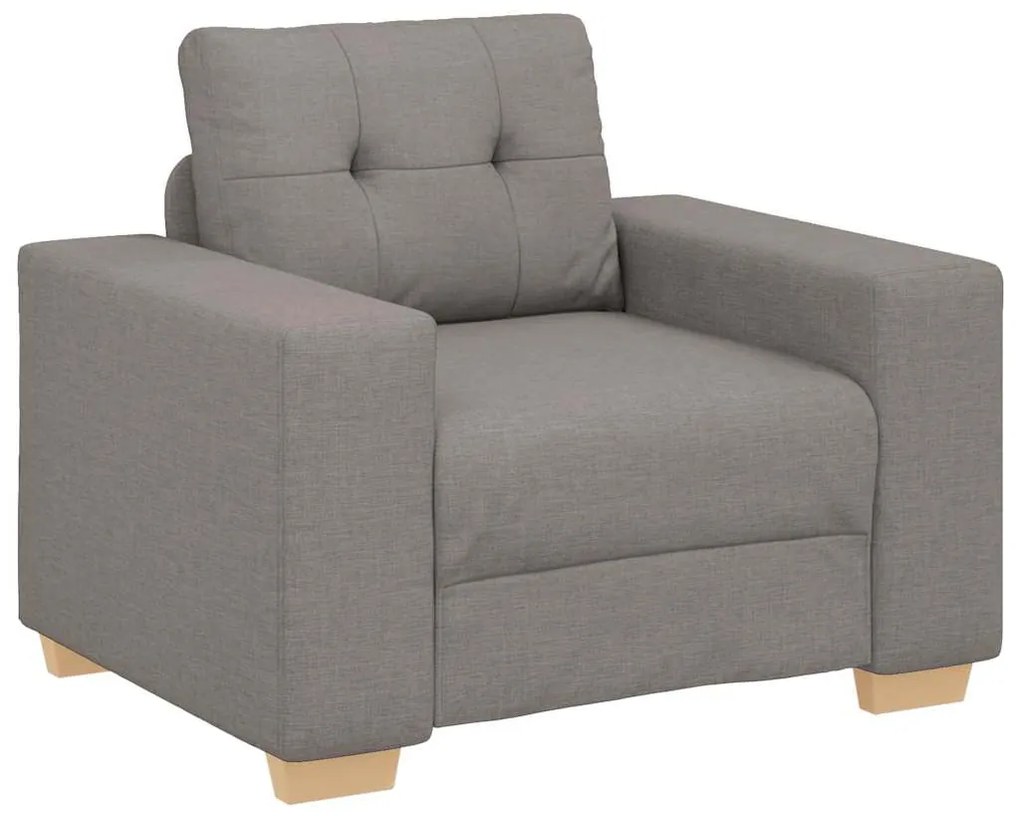 Conjunto de Sofá de 3 Peças com Almofadas em Tecido Taupe