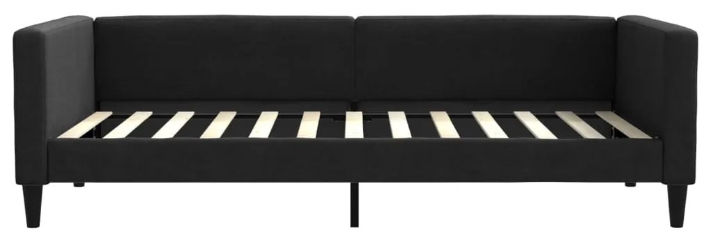 Sofá-cama com gavetão 100x200 cm tecido preto