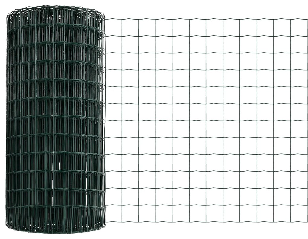 Cercas Euro com 11 Postes Verdes 0,4x25 m Aço