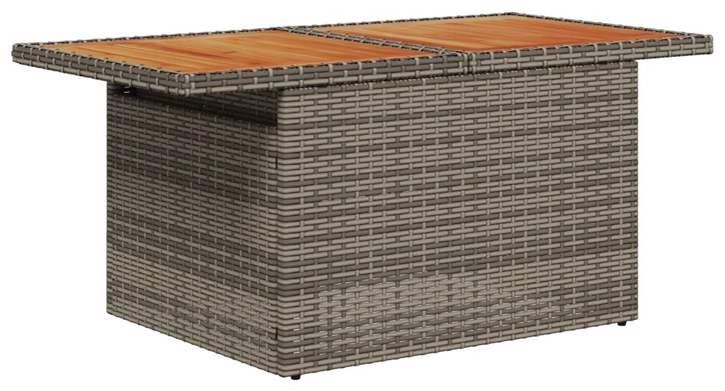 Conjunto de Jantar de Jardim com Almofadas 7 Peças Cinza Rattan Poliés