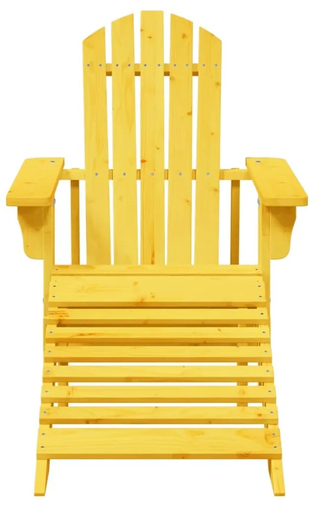 Cadeira adirondack com otomana madeira de abeto maciça amarelo