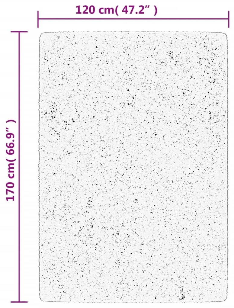Tapete shaggy de pelo alto PAMPLONA 120x170 cm bege e antracite