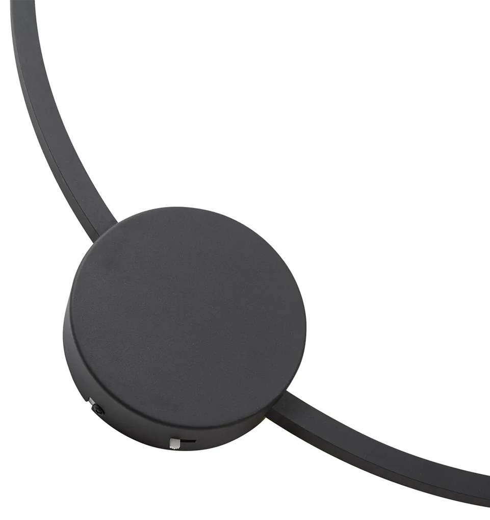 Candeeiro de parede de design preto 67cm incl. LED regulável em 3 níveis - Anello Moderno