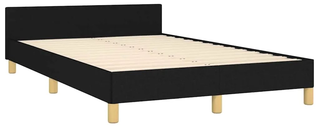 Estrutura de cama sem colchão 120x200 cm tecido preto