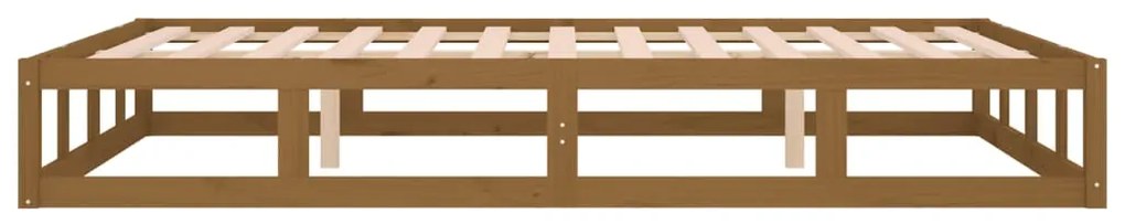 Estrutura cama pequena de casal 120x190 cm madeira castanho-mel