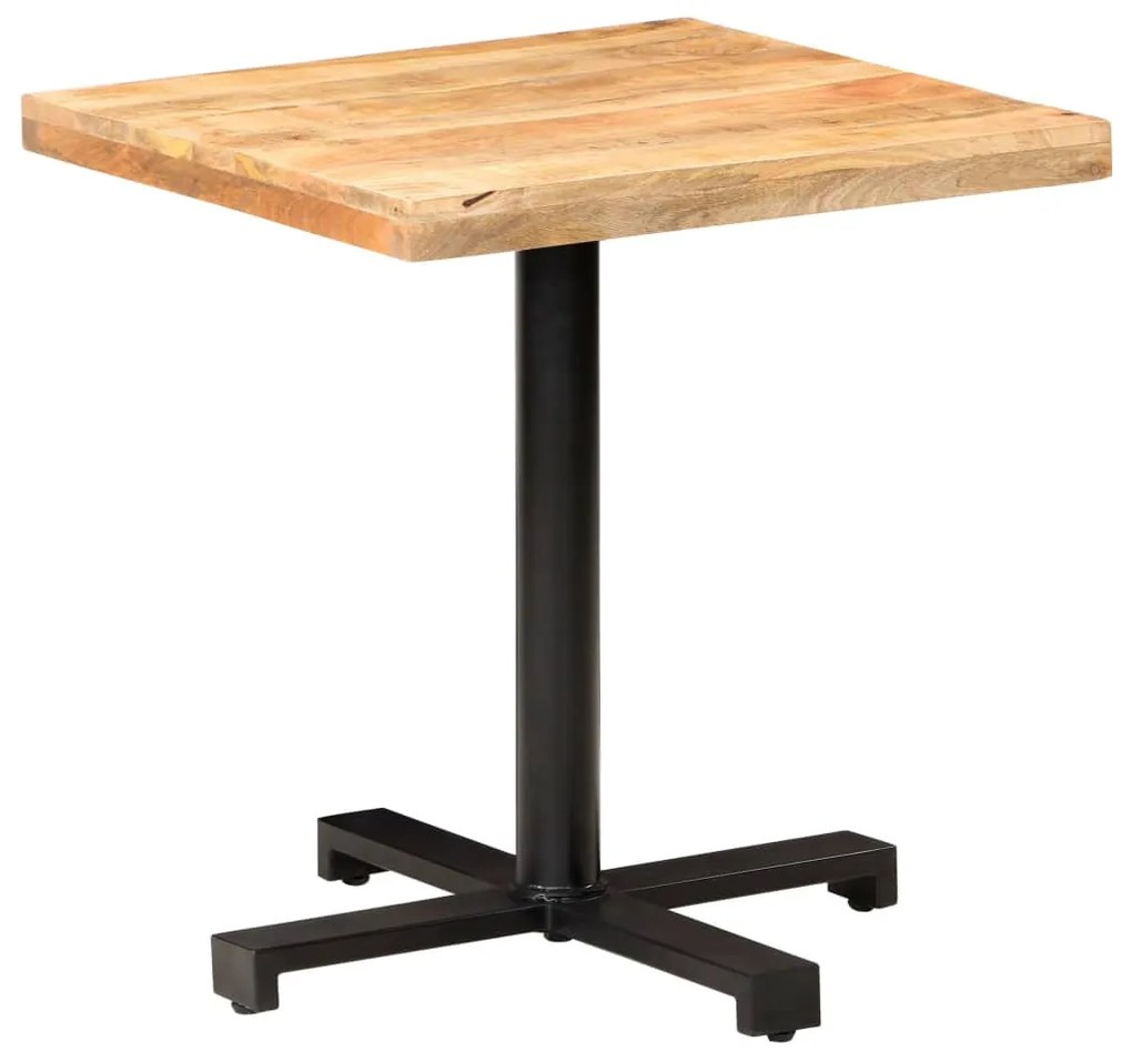 Mesa bistrô quadrada 70x70x75 cm madeira de mangueira áspera