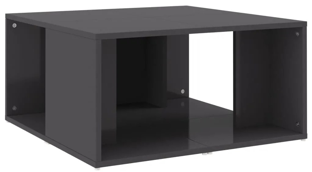 Mesas de centro 4pcs derivados de madeira cinza brilhante