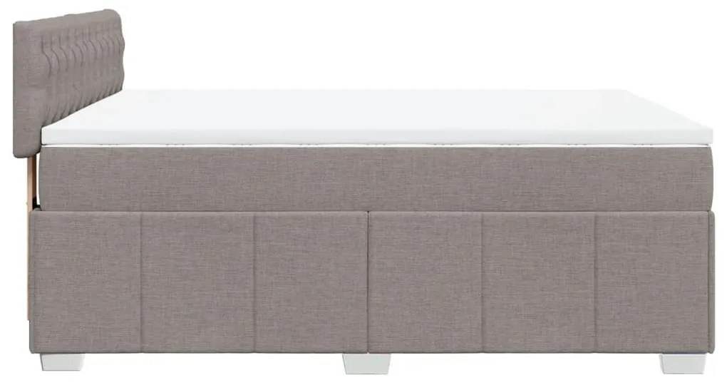 Cama com molas/colchão 140x200 cm tecido castanho-acinzentado
