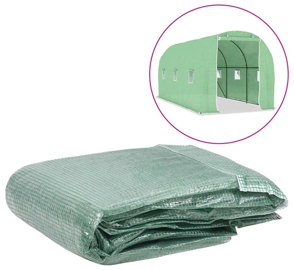Cobertura de substituição p/ estufas 9 m² 200x450x200 cm verde