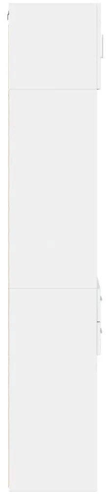 Armário de arrumação estreito derivados de madeira branco