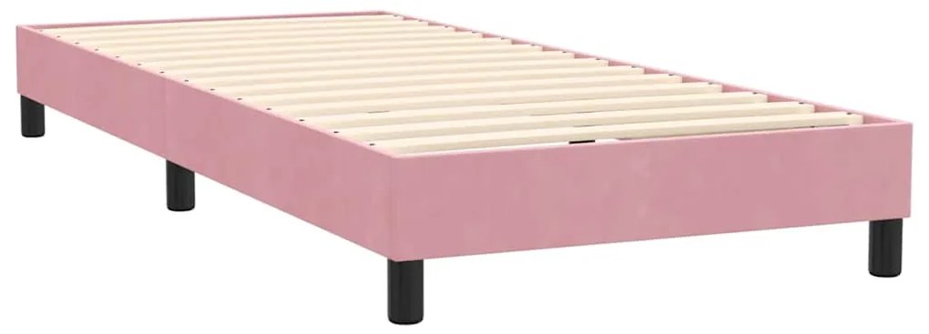 Cama com molas/colchão 80x220 cm veludo rosa