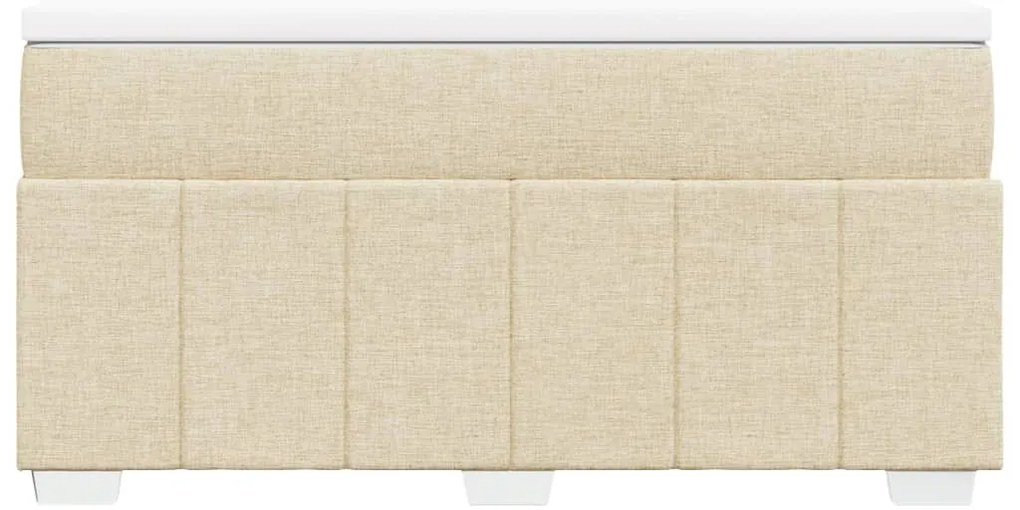 Cama com molas/colchão 160x200 cm tecido cor creme