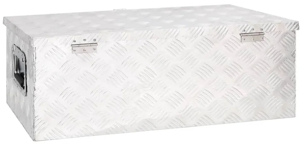Caixa de arrumação 80x39x30 cm alumínio prateado