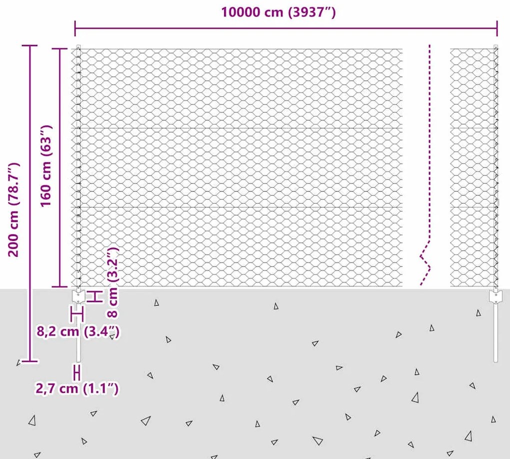 Postes de Cerca vidaXL 11 pcs Canal U Verde 160 cm Aço