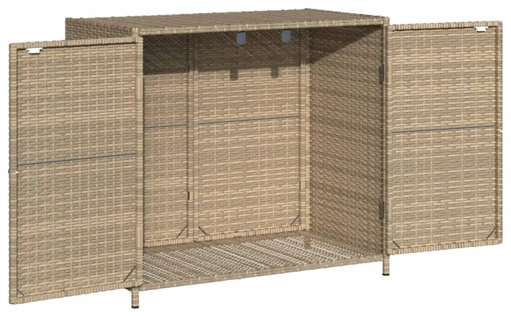 Armário de arrumação p/ jardim 83x45x76 cm vime PE bege