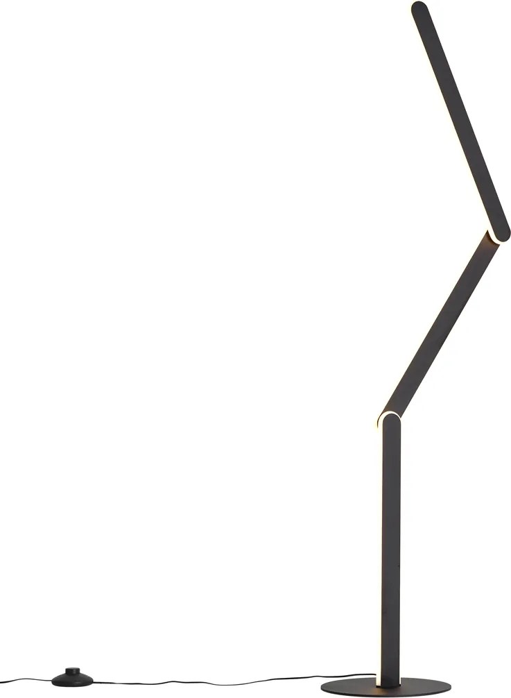 Candeeiro de pé de design preto com LED regulável em 3 níveis - Gate