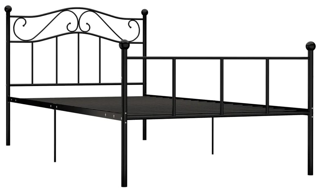 Estrutura de cama 100x200 cm metal preto