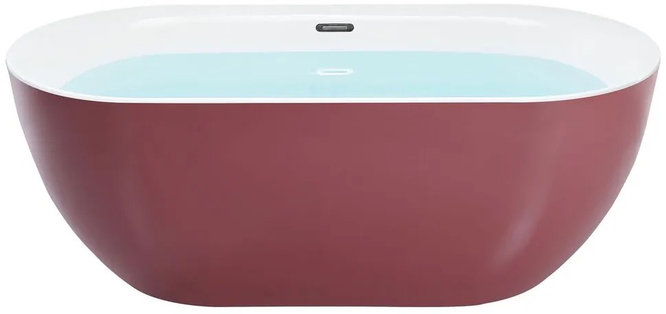 Banheira autónoma em acrílico vermelho 170 x 80 cm CARRERA Beliani
