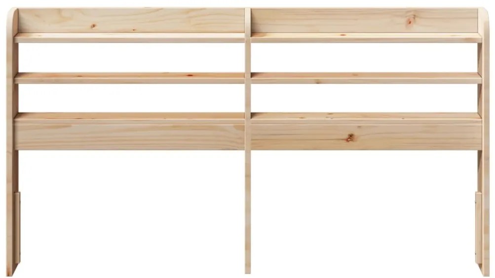 Cabeceira com prateleiras 140 cm madeira de pinho maciça