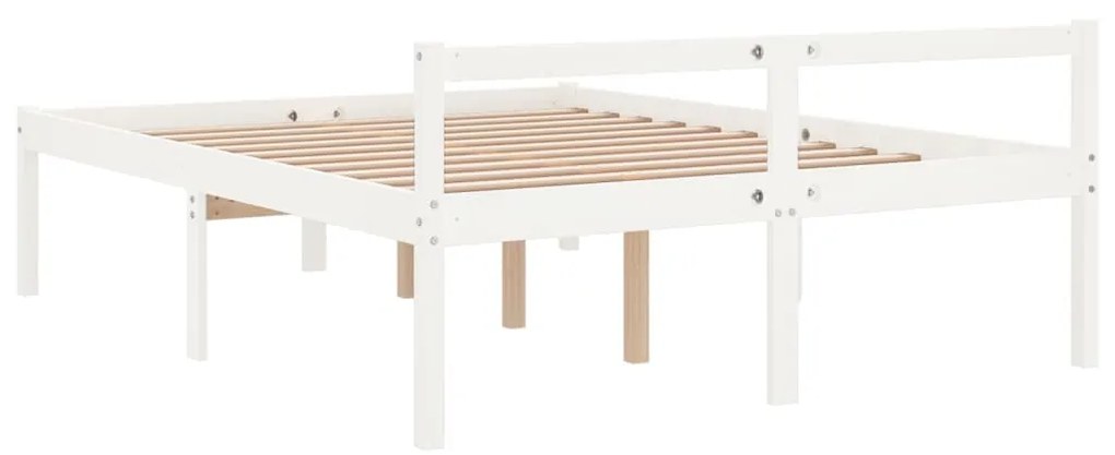 Estrutura de cama 140x200 cm pinho maciço branco