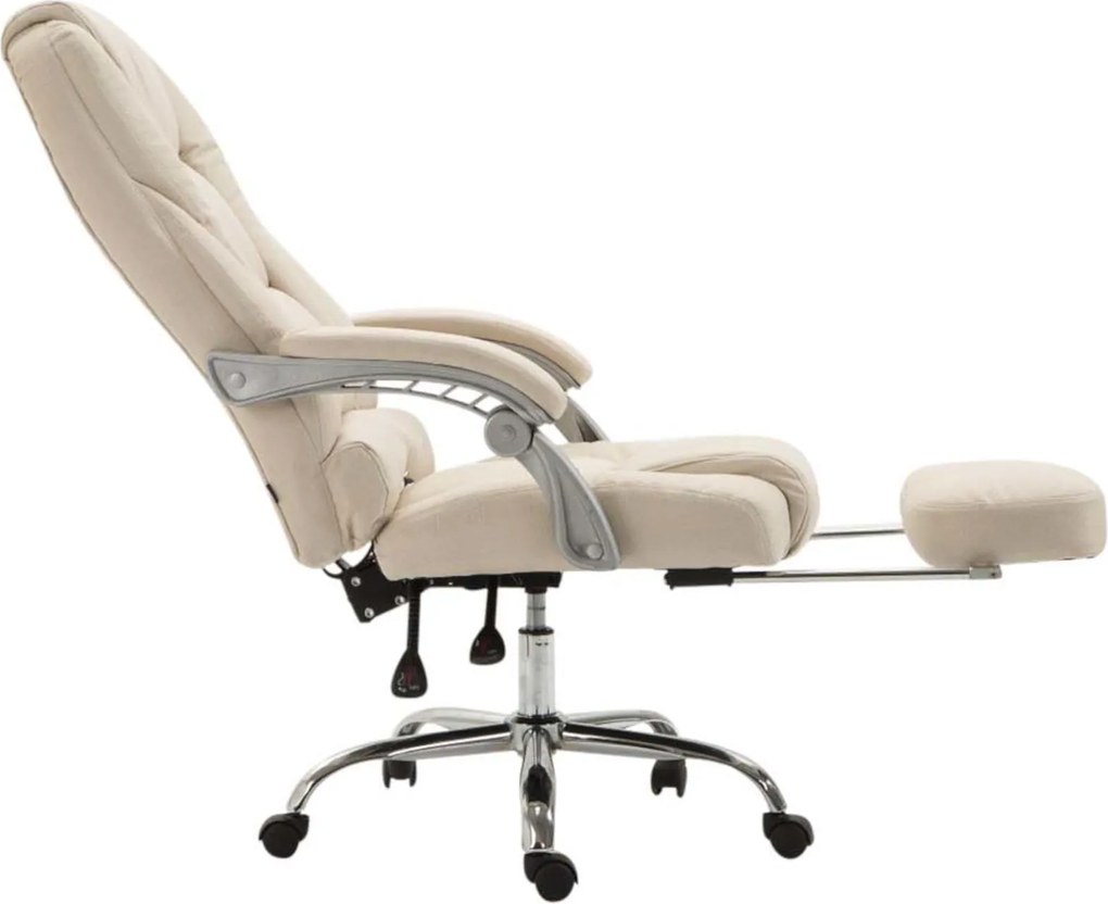 Cadeira de escritório Pacific Fabric com apoio para os pés Creme