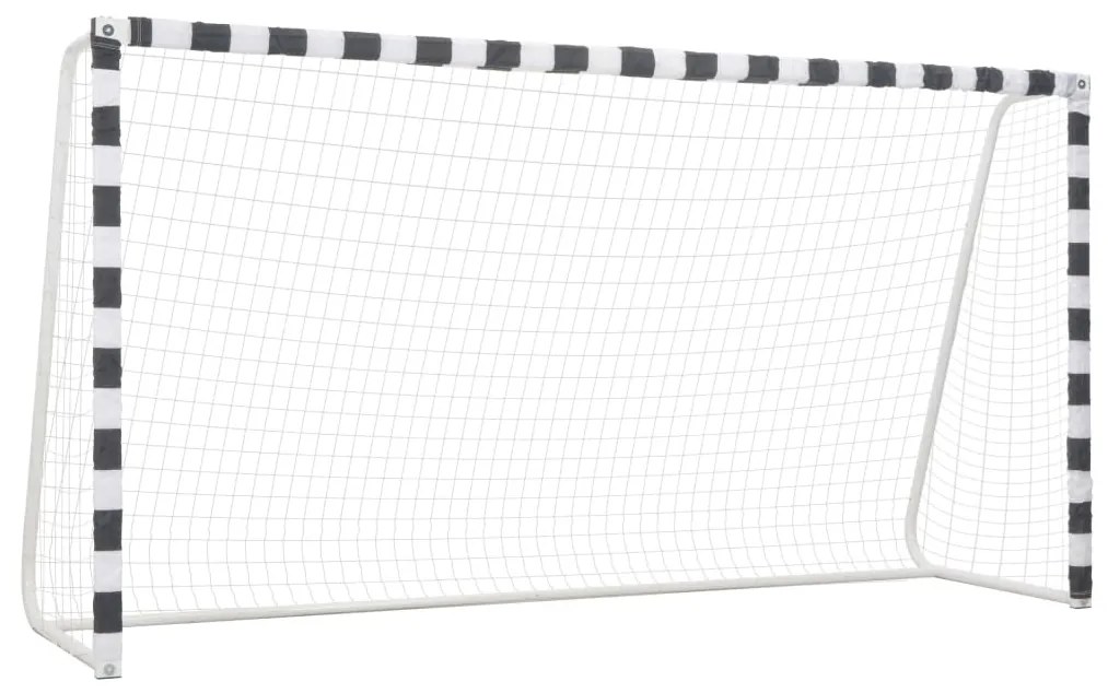 vidaXL Baliza de futebol 300x160x90 cm metal preto e branco